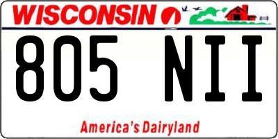 WI license plate 805NII