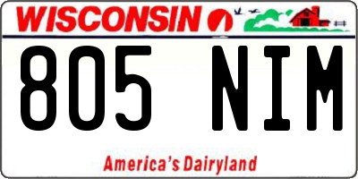 WI license plate 805NIM