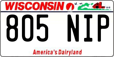 WI license plate 805NIP