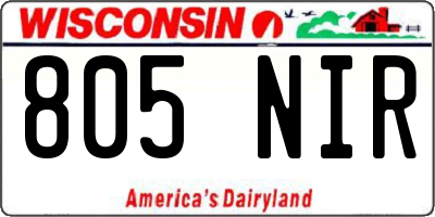 WI license plate 805NIR