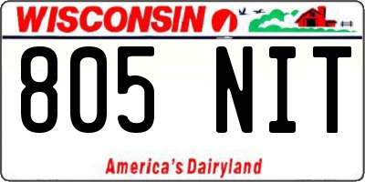 WI license plate 805NIT