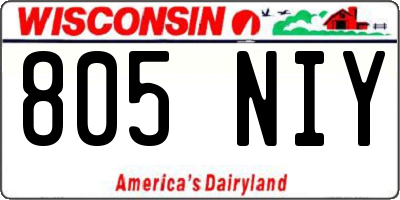 WI license plate 805NIY