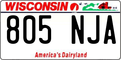 WI license plate 805NJA