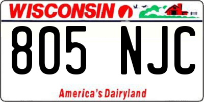 WI license plate 805NJC