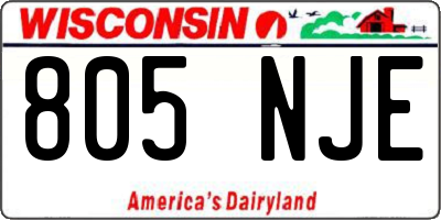 WI license plate 805NJE