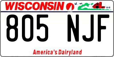 WI license plate 805NJF