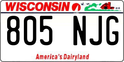 WI license plate 805NJG