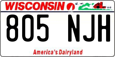 WI license plate 805NJH