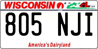 WI license plate 805NJI