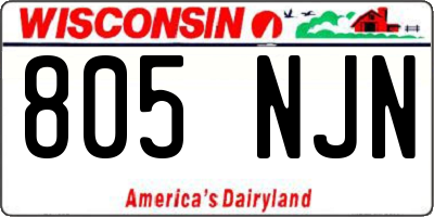 WI license plate 805NJN