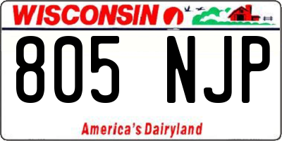 WI license plate 805NJP