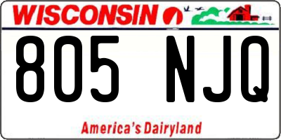 WI license plate 805NJQ