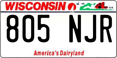 WI license plate 805NJR