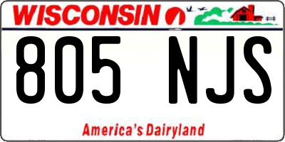 WI license plate 805NJS
