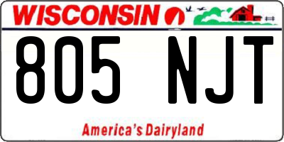 WI license plate 805NJT