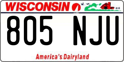 WI license plate 805NJU