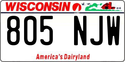 WI license plate 805NJW