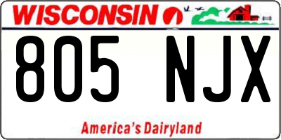 WI license plate 805NJX