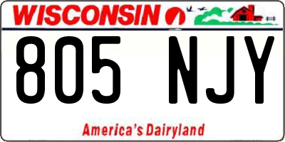 WI license plate 805NJY