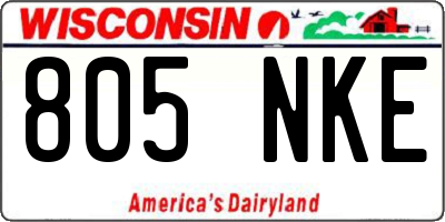 WI license plate 805NKE