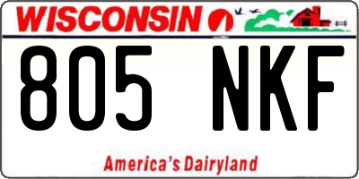 WI license plate 805NKF