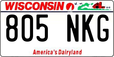 WI license plate 805NKG