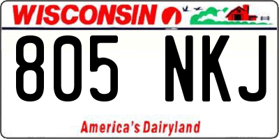 WI license plate 805NKJ