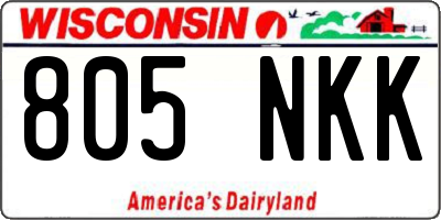 WI license plate 805NKK