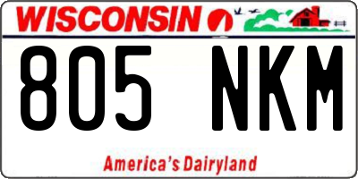 WI license plate 805NKM