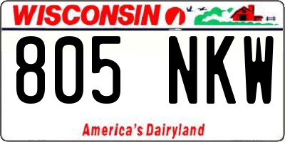 WI license plate 805NKW