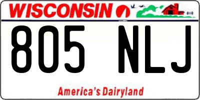 WI license plate 805NLJ