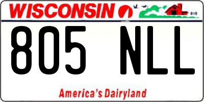 WI license plate 805NLL