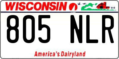 WI license plate 805NLR