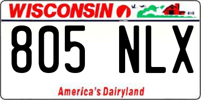 WI license plate 805NLX