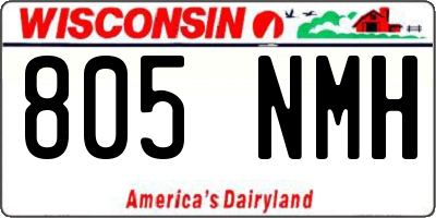 WI license plate 805NMH