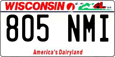 WI license plate 805NMI
