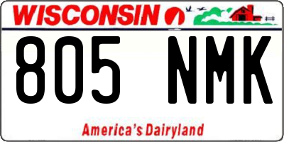 WI license plate 805NMK