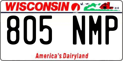 WI license plate 805NMP