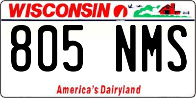 WI license plate 805NMS