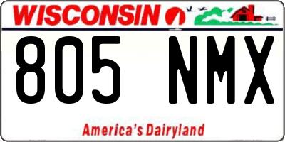 WI license plate 805NMX
