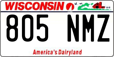 WI license plate 805NMZ