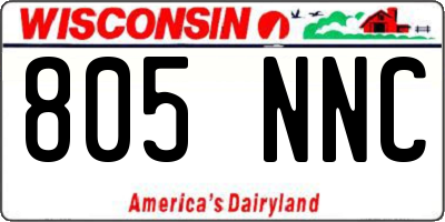 WI license plate 805NNC