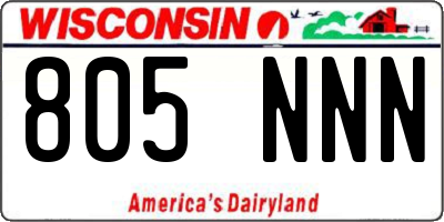 WI license plate 805NNN