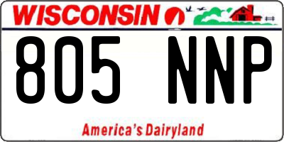 WI license plate 805NNP