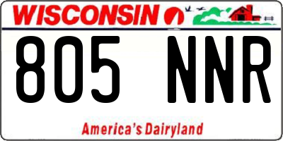 WI license plate 805NNR