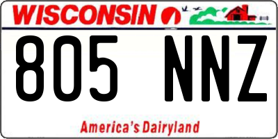 WI license plate 805NNZ