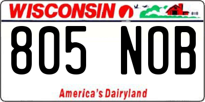 WI license plate 805NOB