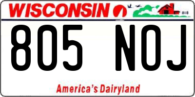 WI license plate 805NOJ