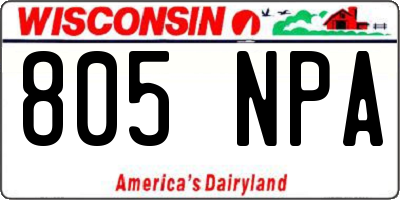WI license plate 805NPA