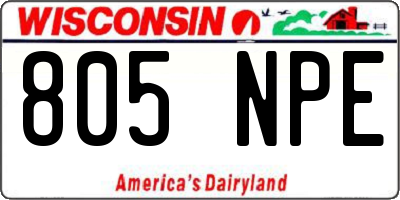 WI license plate 805NPE